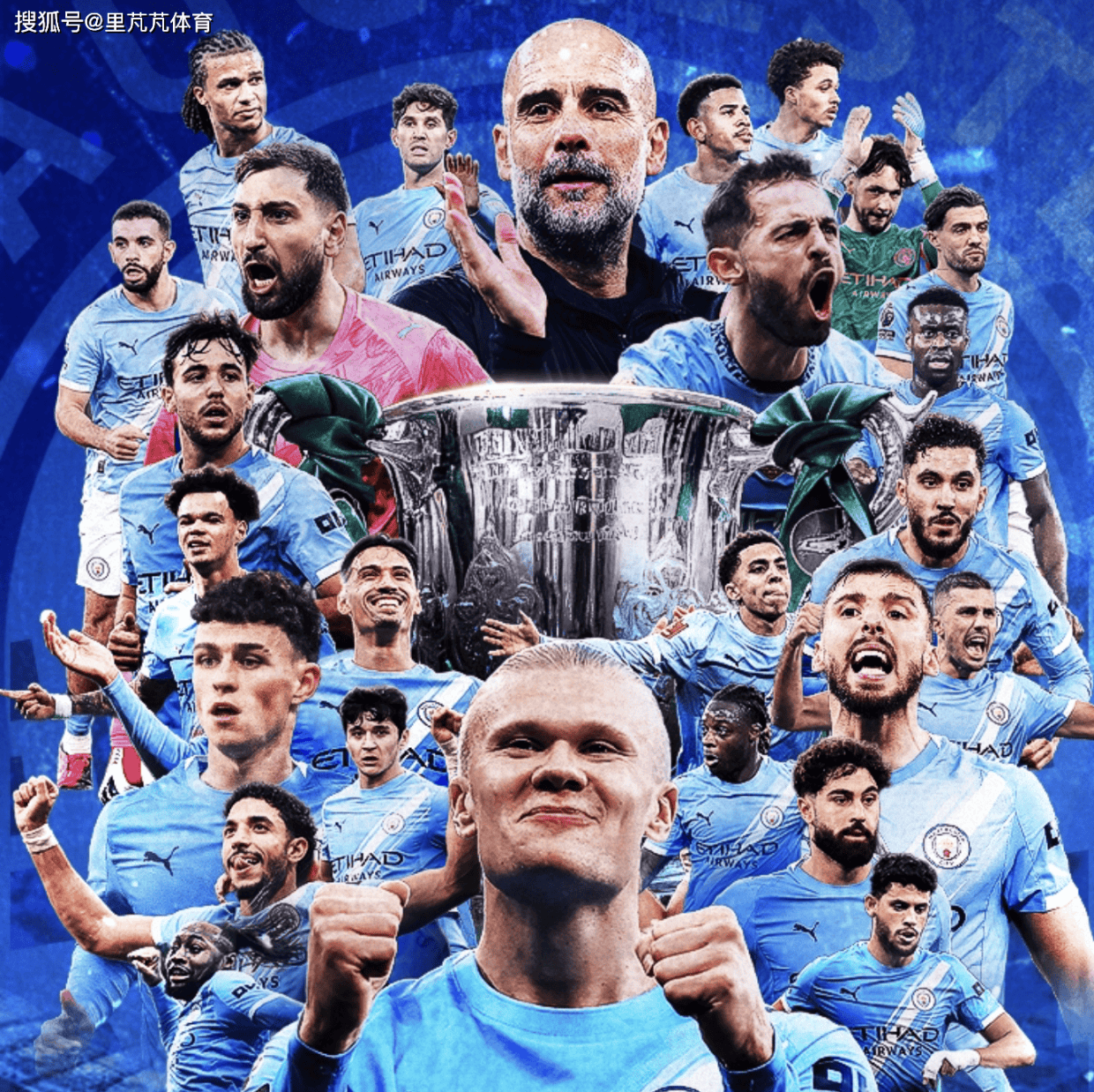 瓜帅40冠里程碑!曼城2-0阿森纳捧起联赛杯,终结枪手不败神话